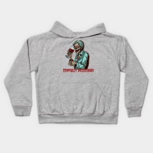 Zombie Wine Tasting Festive Wine Zombie Kids Hoodie